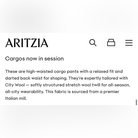NWT Aritzia Babaton Spotlight Cargo Pant in Black City Wool Size 6 - Picture 10 of 13